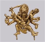Antique Sino-Tibetan Gilt Copper Alloy Bronze Buddhist Deity