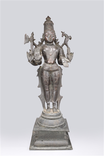 17th C. Indian Solid Cast Bronze Standing Shiva