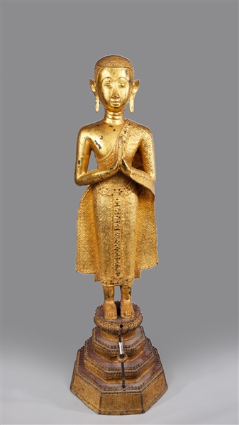 Large Thai Gilt Bronze Rattanakosin Buddha