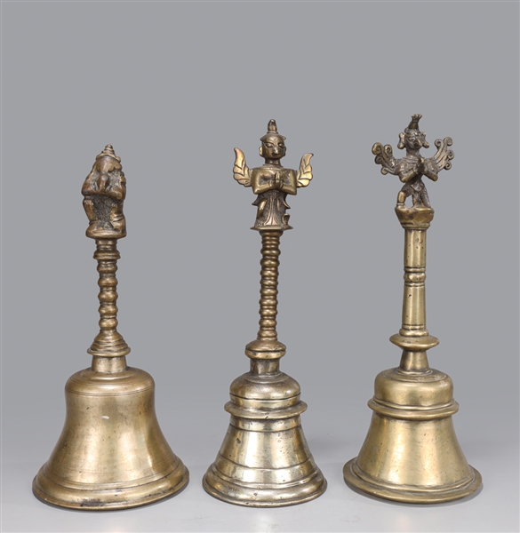 Group of Three Antique Indian Bronze Bells