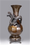 Elaborate Japanese Meiji Period Bronze Dragon Vase