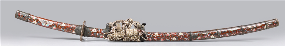 Very Fine Japanese Meiji Period Long Cloisonne Tachi Sword