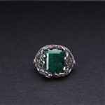 18k White Gold Emerald & Multistone Cocktail Ring by Victor Loo