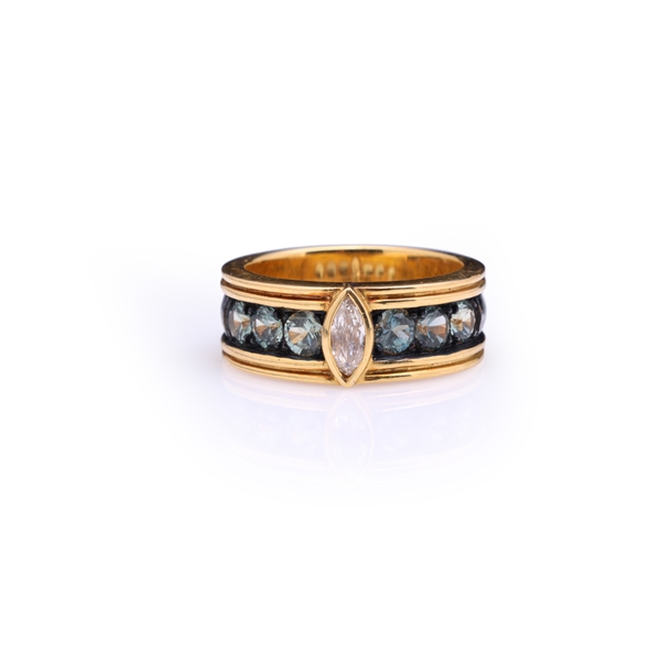 18k Yellow Gold & Diamond Ring by Carlo Rici