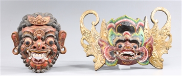 Group of Two Carved Indonesian Masks