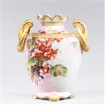 Antique Nippon Hand Painted Pink Vase