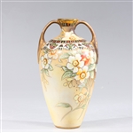 Antique Nippon Hand Painted Yellow Amphora Vase