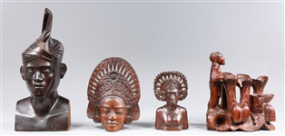 Group of Four Carved Wood Figures