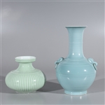 Two Chinese Celadon Glazed Vases