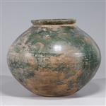 Chinese Early Style Green Crackle Glazed Ceramic Jar