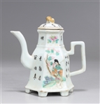 Chinese Enameled Covered Porcelain Teapot