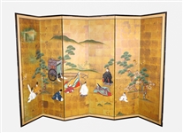 Old Japanese Six panel screen