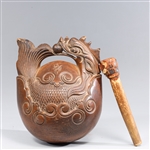 Japanese Carved Wood Mokugyo Bell
