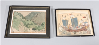 Group of Two Japanese Woodblocks