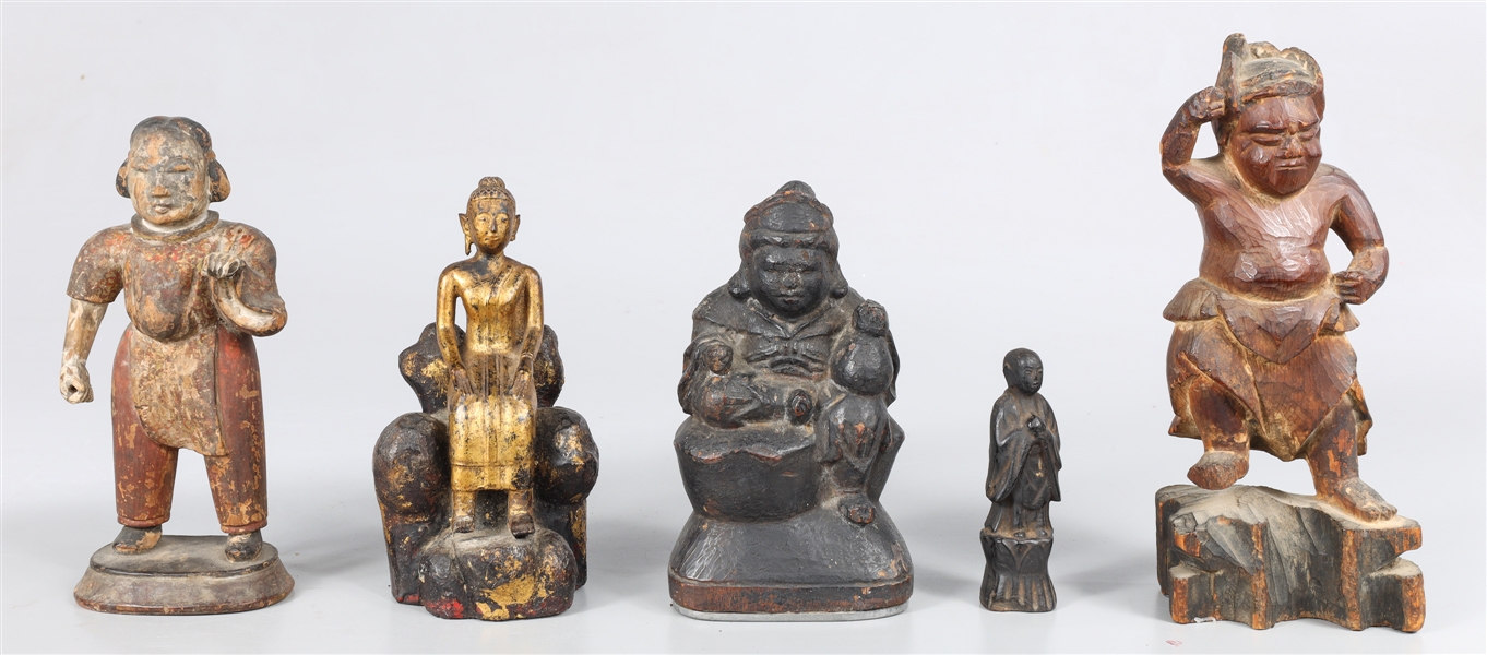 Group of Four Antique Japanese Carved Figures