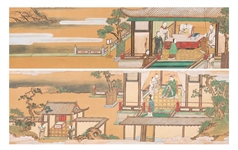 Group of Two Vintage Japanese Watercolors