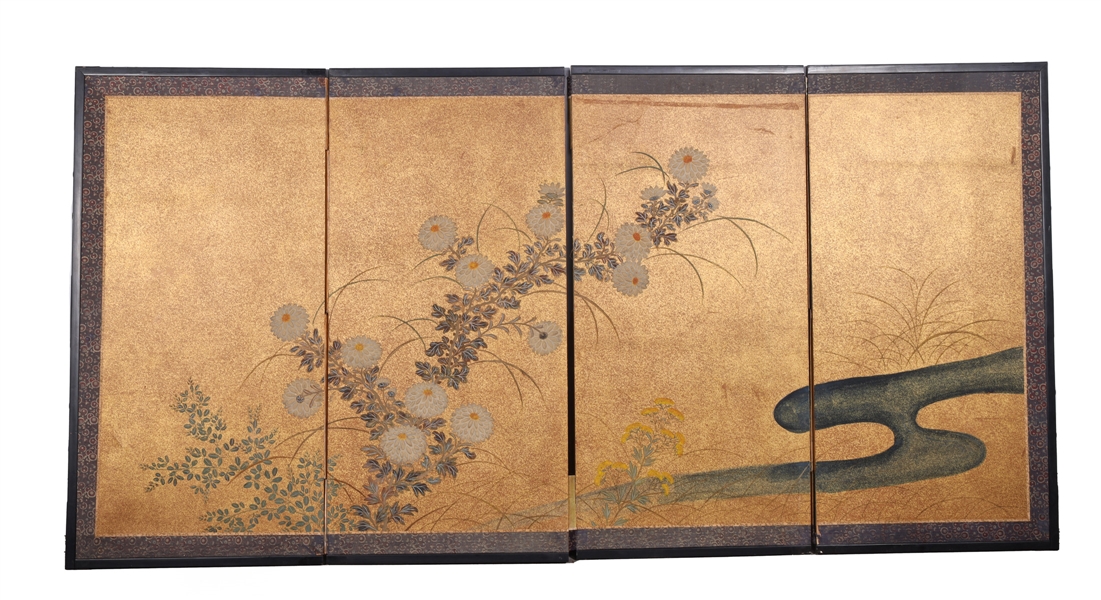 Antique Japanese Gilded Screen