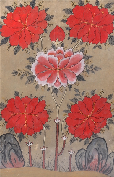 Korean Folk Painting of Flowers