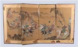 Chinese Painting mounted as Four-Panel Screen