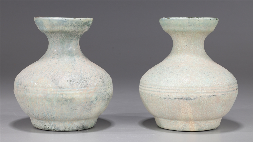 Pair Chinese Early Style Ceramic Vases