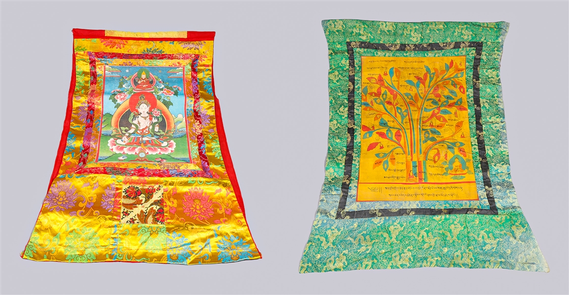 Group of Two Vintage Thangkas