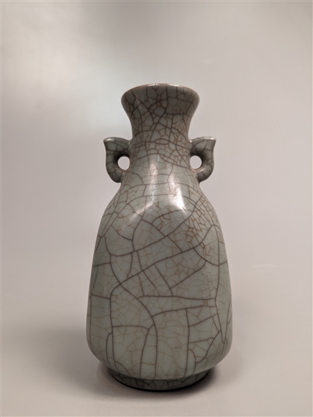 Chinese Crackle Celadon Glazed Vase