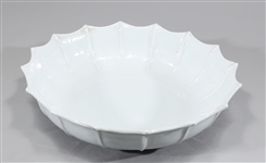 Large Blanc De Chine Lotus Form Charger Bowl