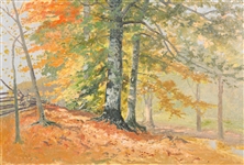 Vintage Autumnal Hill Landscape