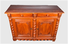 Antique Continental Carved Buffet Cabinet