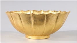 Vintage Chinese Ceramic Gilded Lotus Form Bowl