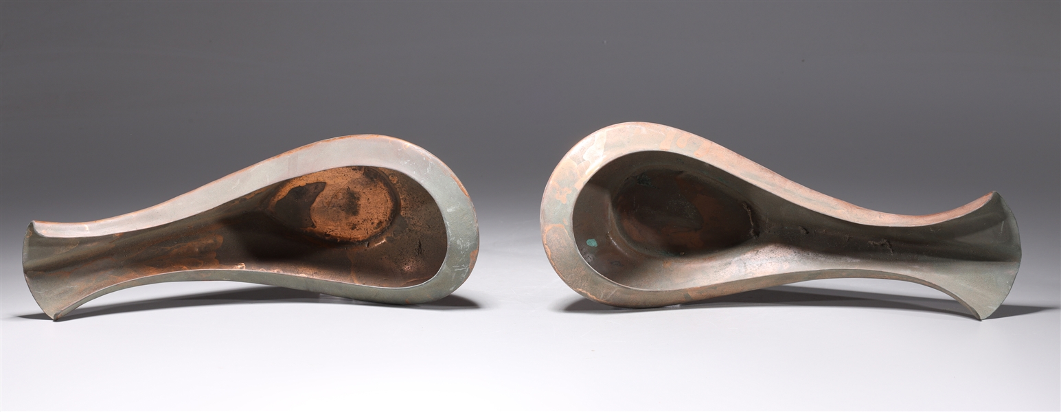 Pair Small Antique Yoni Hindi Copper Water Vessel