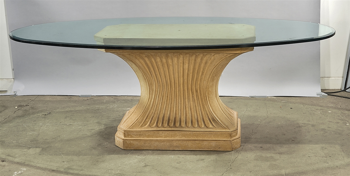 Ceramic Base Glass Top Table