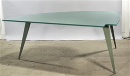 Modern Glass Top Iron Table