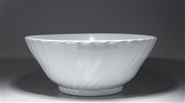 Large Chinese White Glazed Porcelain Basin