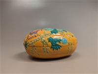 Fine Qianlong-Style Enameled Porcelain Melon Box