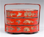 Chinese Red Lacquer Stacking Boxes