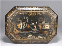 Chinese Lacquered Covered Wood Box